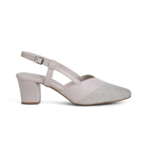 Lilac Whisper light lilac slingback heels, side profile
