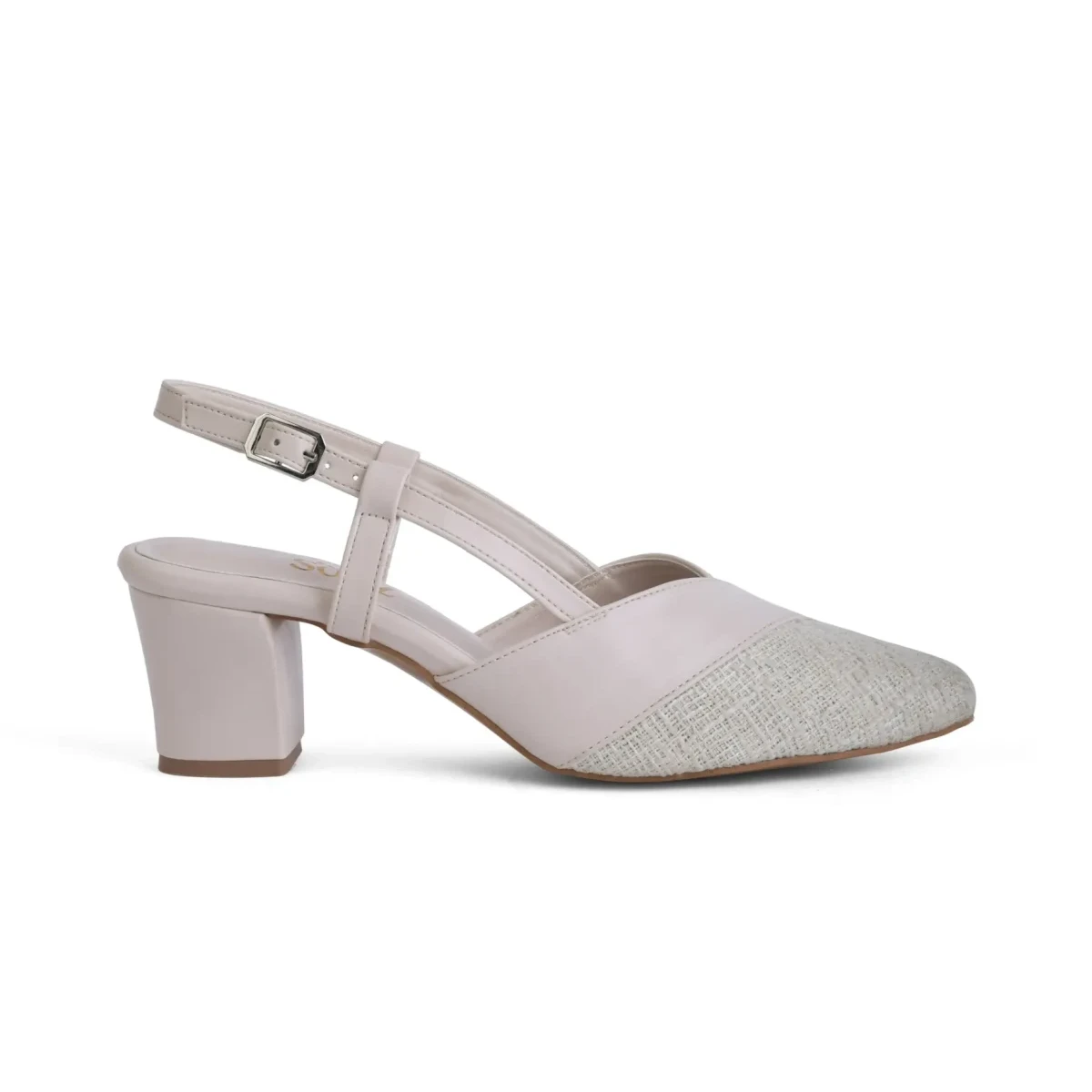 Lilac Whisper – side profile square aligned Lilac Whisper light lilac slingback heels, side profile